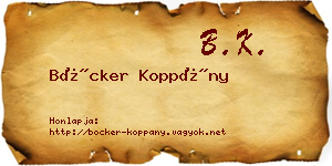 Böcker Koppány névjegykártya